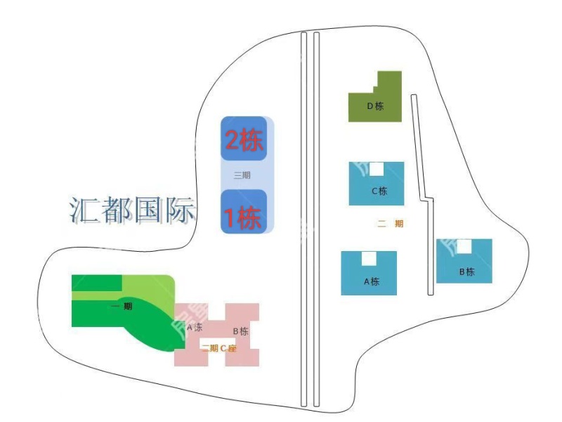3室2廳 匯都國(guó)際一期小區(qū)平面圖