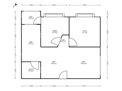 2室2廳1陽臺(tái) 江東花城