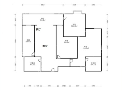3室2廳1陽臺 潤城八區(qū)