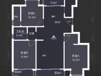 3室2廳2陽臺(tái) 中建龍熙壹號(hào)A區(qū)戶型圖