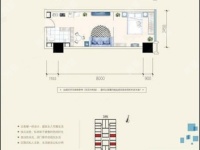 1室1廳 海倫中心公寓戶(hù)型圖