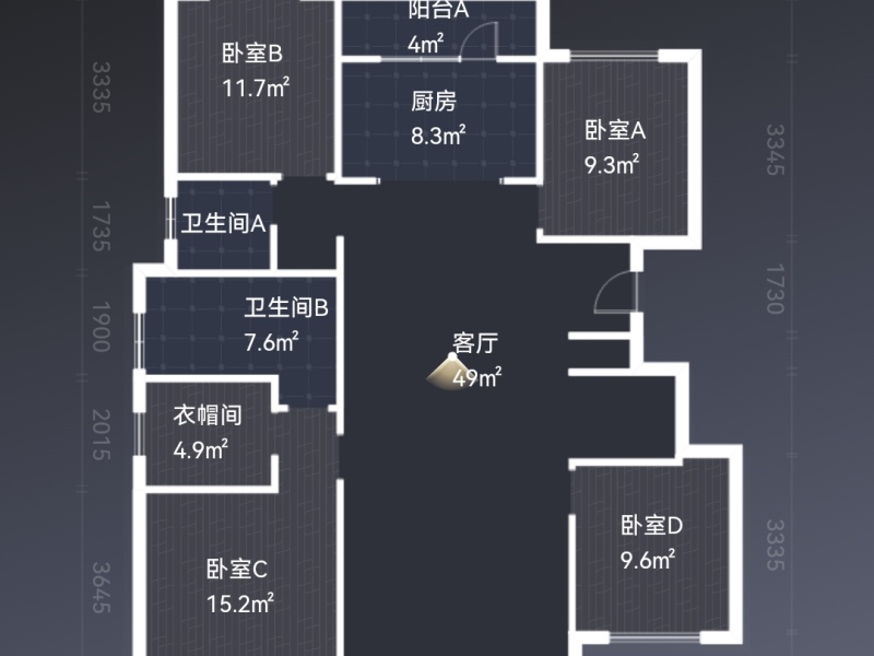 5室2廳2陽(yáng)臺(tái) 金科江湖海戶型圖