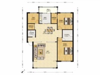 3室2廳2陽(yáng)臺(tái) 陽(yáng)光花園二期昊苑戶型圖