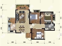 3室2廳2陽臺 新希望觀瀾匯戶型圖