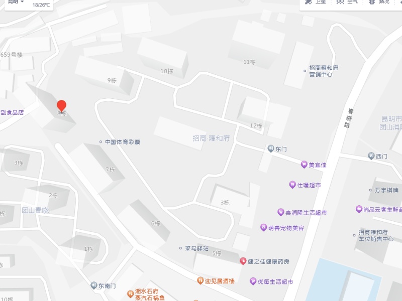 3室2廳2陽臺 招商雍和府一期小區(qū)平面圖