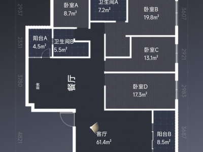 4室2廳2陽(yáng)臺(tái) 廣福城怡福園