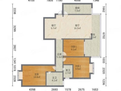 3室2廳2陽臺(tái) 南亞未來城一期