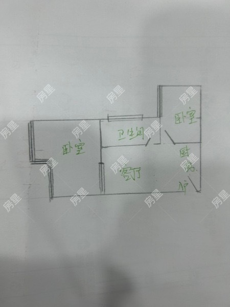 2室1廳1陽臺(tái) 候谷花園戶型圖