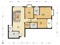 3室2廳1陽臺 昆明湖中壩14號地塊臻園B區(qū)戶型圖