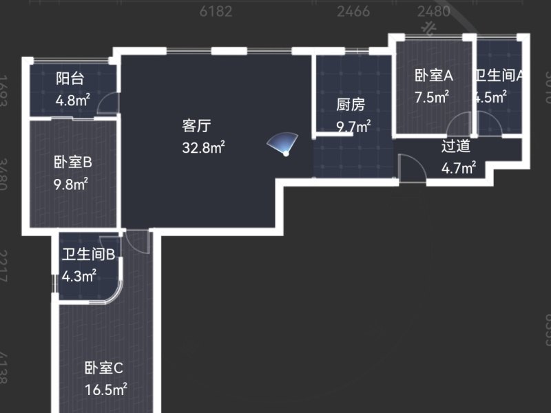 3室2廳2陽臺(tái) 紅星國際檀宮戶型圖