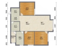 3室2廳 俊發(fā)盛唐城戶型圖