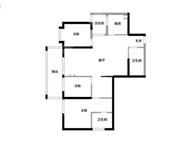 4室2廳1陽(yáng)臺(tái) 拓東大城二期戶(hù)型圖