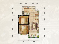 2室2廳1陽臺(tái) 中鐵水岸青城A1地塊戶型圖