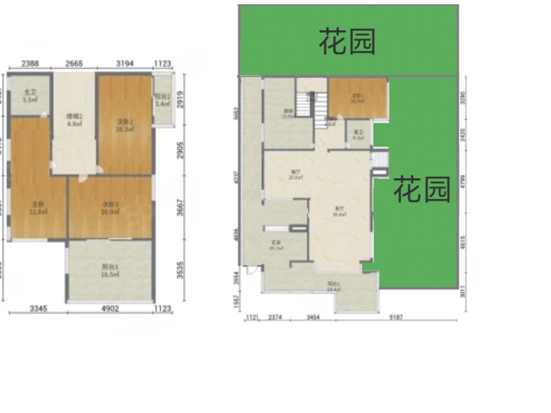 4室3廳2陽臺 陽光高爾夫別墅別墅戶型圖