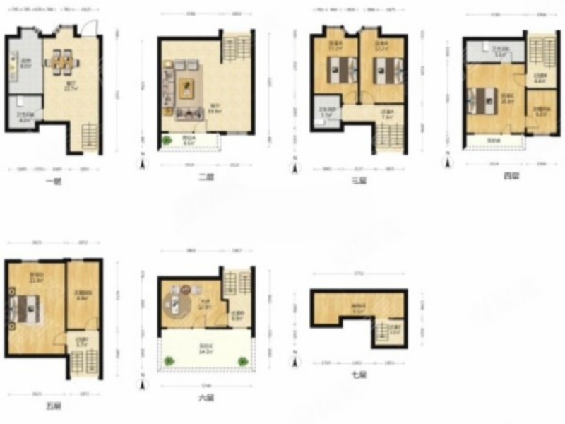 6室3廳2陽(yáng)臺(tái) 佳園上居別墅戶(hù)型圖