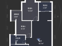 2室2廳3陽臺(tái) 紅星國(guó)際紫郡戶型圖