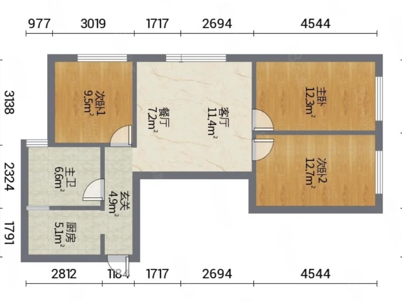 3室1廳1陽臺 南亞未來城戶型圖