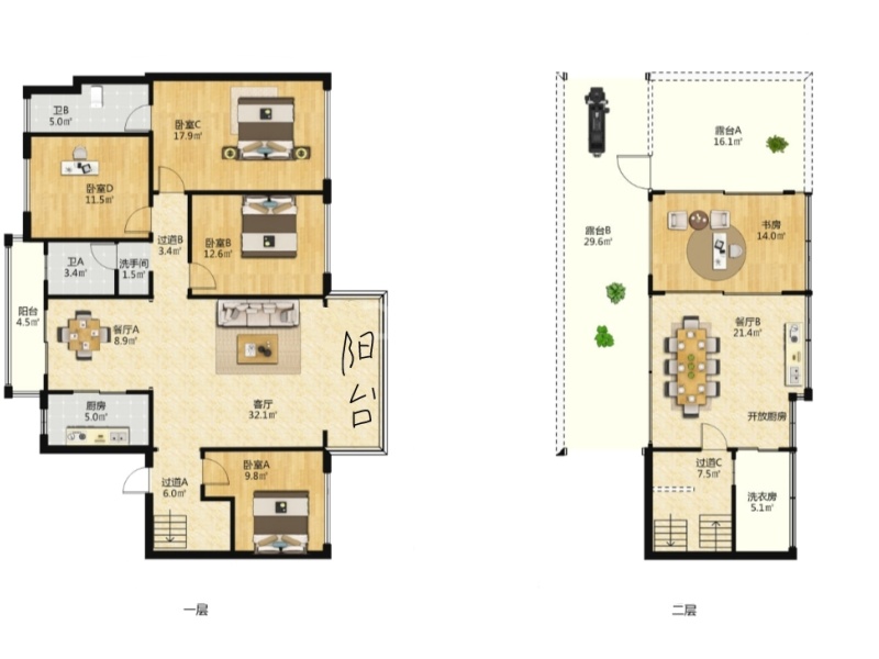 4室2廳2陽(yáng)臺(tái) 碧桂園紫臺(tái)戶(hù)型圖