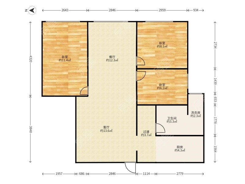3室2廳1陽臺 南亞未來城戶型圖