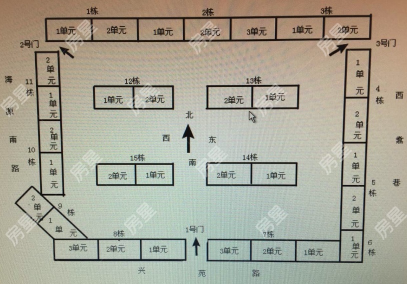 3室2廳2陽臺 晴朗云安小區(qū)平面圖