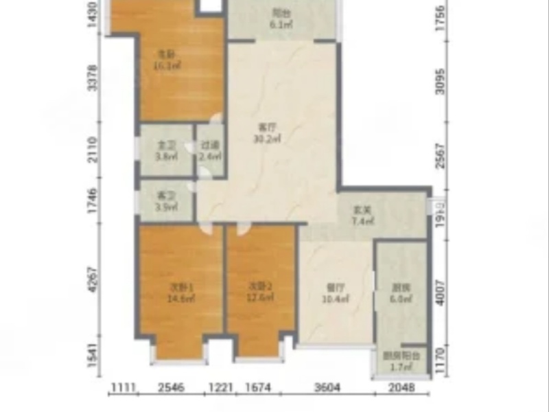3室2廳2陽臺 南亞風(fēng)情第壹城星河苑戶型圖