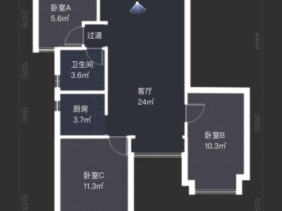 3室2廳1陽臺(tái) 候谷花園