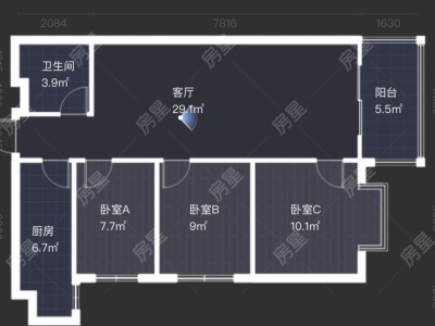 3室2廳2陽臺(tái) 新迎新城