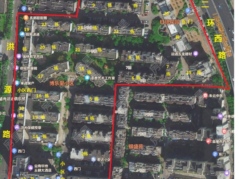 3室2廳2陽臺 紅塔花園小區(qū)平面圖