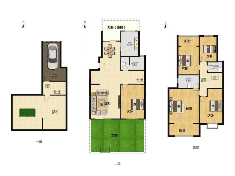 5室2廳2陽臺 清水佳湖雅居別墅戶型圖