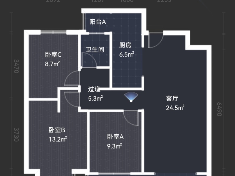 3室2廳2陽臺 恒泰滇池名門金逸嘉園戶型圖