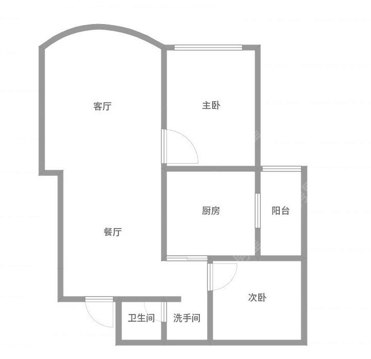 2室2廳1陽(yáng)臺(tái) 云嶺天驕戶型圖