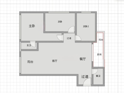3室2廳2陽臺 海畔灣云駿苑戶型圖