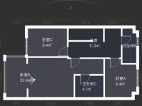 4室2廳3陽臺 保利璽樾璽公館戶型圖