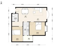 2室2廳1陽(yáng)臺(tái) 云嶺天驕戶型圖