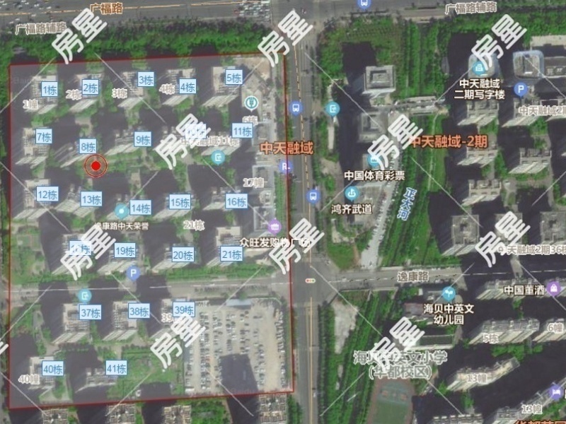 3室2廳1陽臺 中天融域一期小區(qū)平面圖