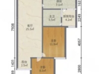 2室2廳1陽臺(tái) 俊發(fā)城紫薇苑A區(qū)戶型圖