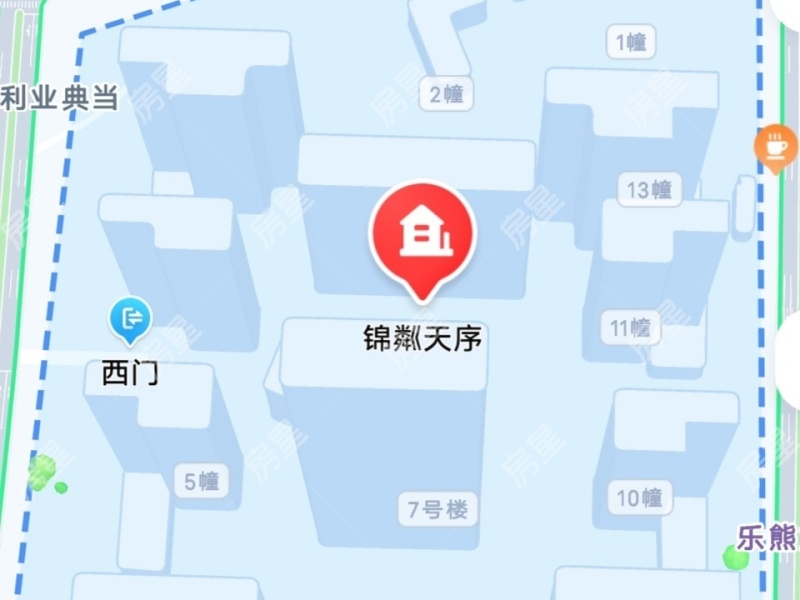 1室1廳1陽(yáng)臺(tái) 龍湖錦粼天序公寓小區(qū)平面圖