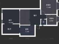 2室2廳1陽(yáng)臺(tái) 棕樹營(yíng)小區(qū)戶型圖