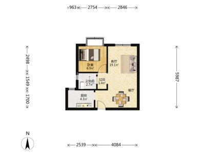 1室1廳1陽臺 盛高大城二期