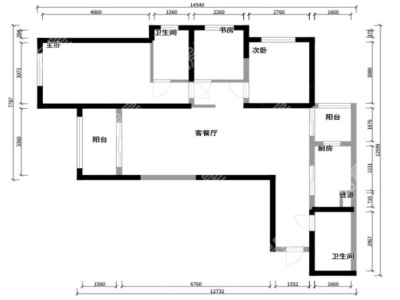 3室2廳 俊發(fā)城百合苑