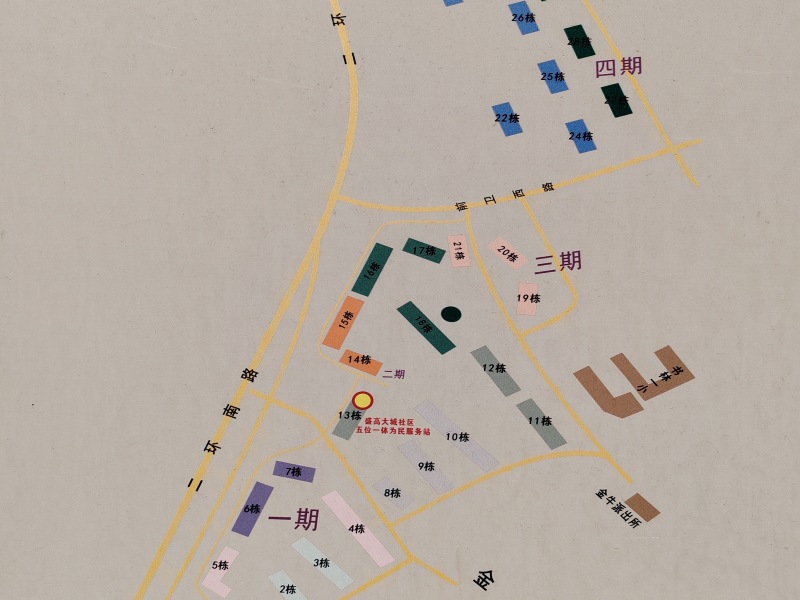 1室1廳1陽臺 盛高大城二期小區(qū)平面圖