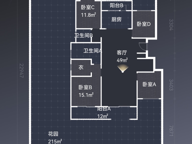 5室2廳2陽(yáng)臺(tái) 金科江湖海戶型圖