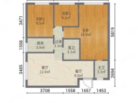 3室2廳 新希望白麓城四期公寓戶型圖