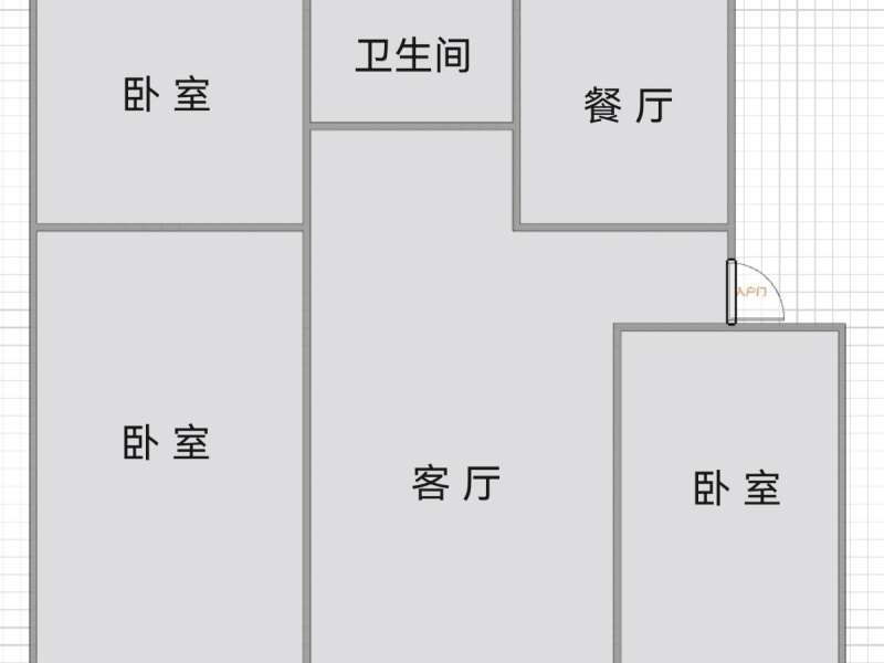 3室2廳1陽(yáng)臺(tái) 省委40號(hào)院戶型圖