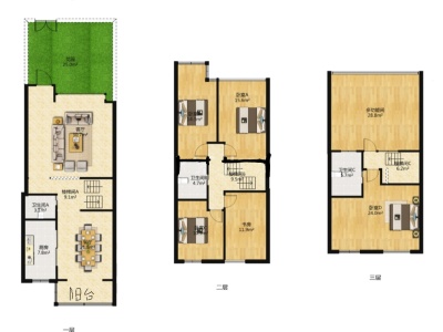 5室2廳2陽臺(tái) 林泉智苑別墅戶型圖