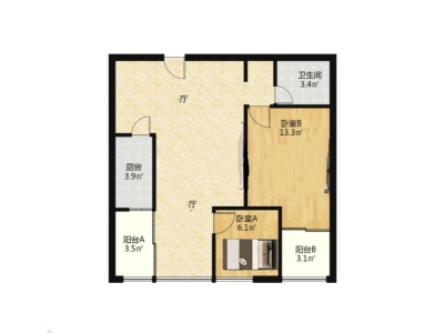 2室2廳2陽臺 時光俊園