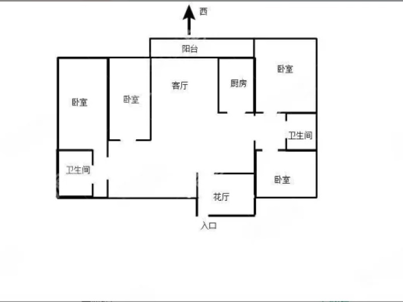 4室2廳2陽臺 彩云間花園戶型圖
