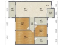 3室2廳2陽(yáng)臺(tái) 大華公園天下東湖苑戶型圖