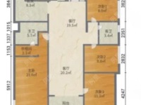 4室2廳1陽(yáng)臺(tái) 俊發(fā)城茉莉苑戶型圖