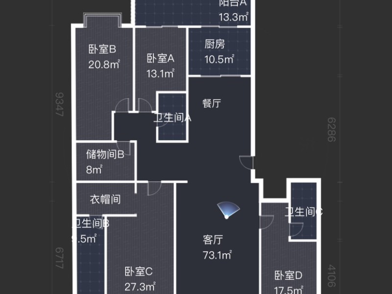5室2廳2陽臺 俊發(fā)盛唐城未央郡(二期)戶型圖